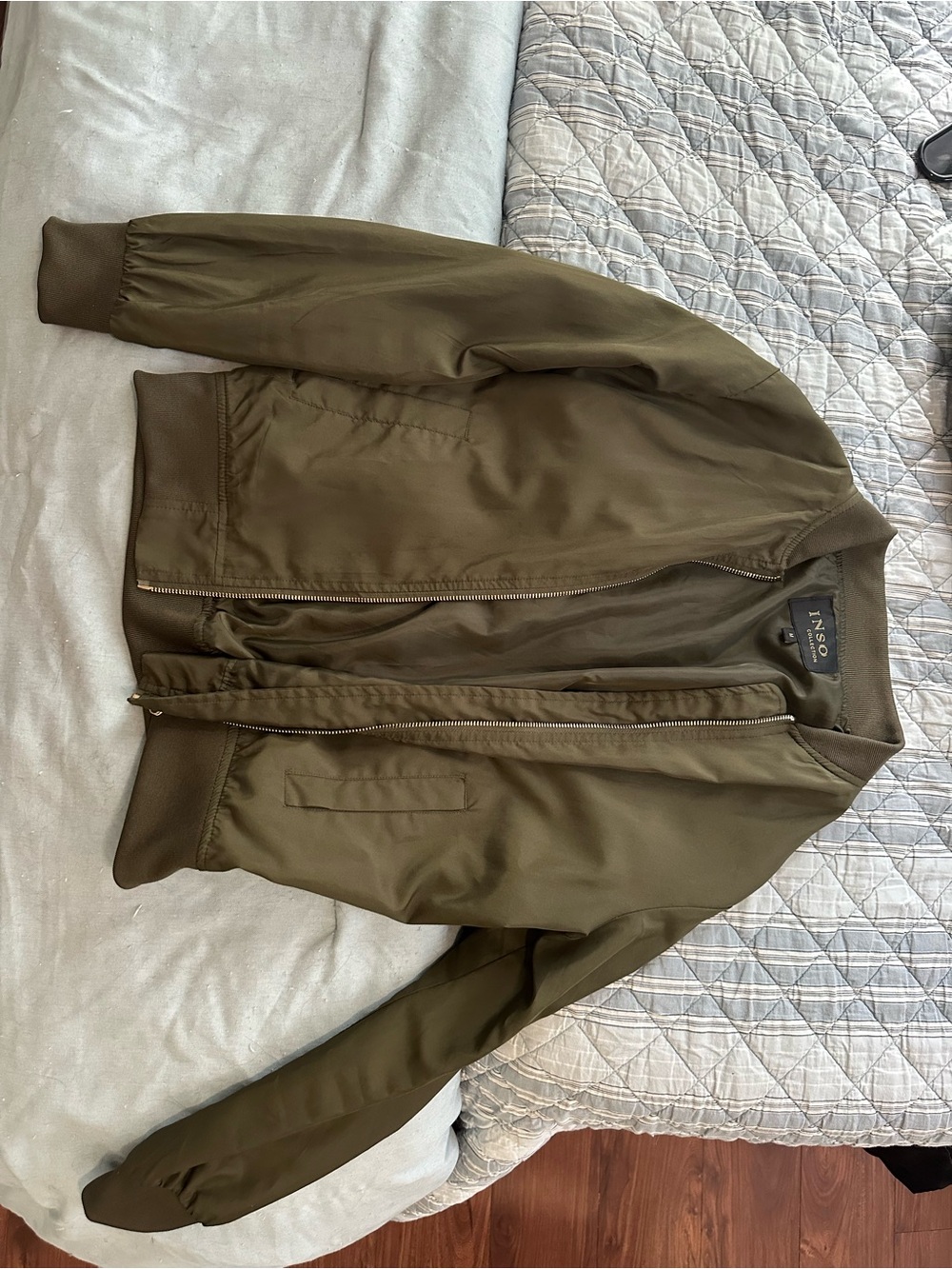 Olive Bomber Jacket - Womens Lightweight Zip-Up Coat